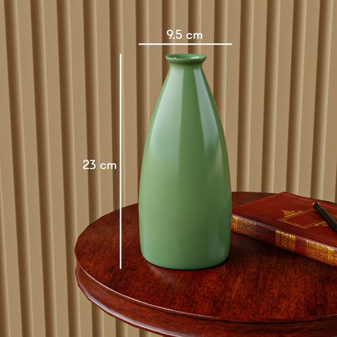 Green Bottle 9 Ceramic Vase - The Earth Store - Planter